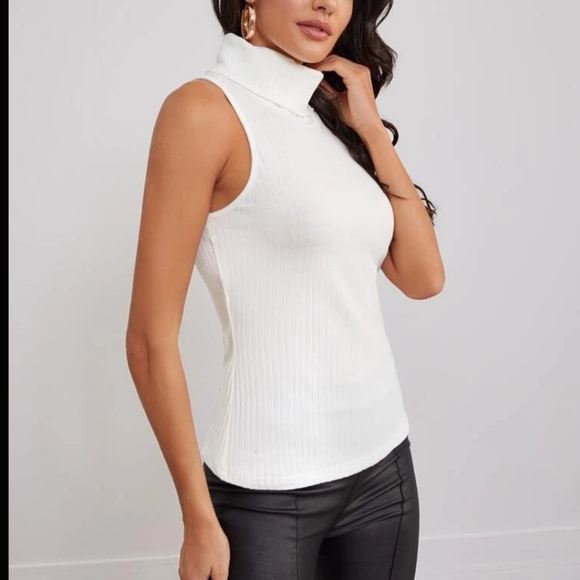 Elegant High-neck CottonTank - Picture 2 of 15